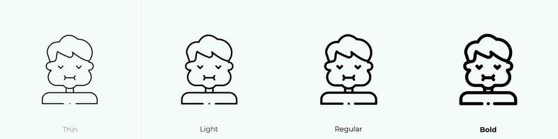 swollen icon. Thin, Light, Regular And Bold style design isolated on white background vector