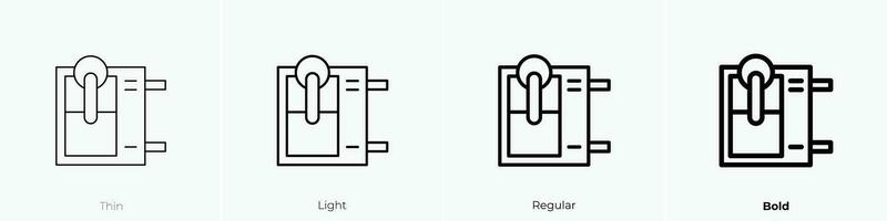 switch icon. Thin, Light, Regular And Bold style design isolated on white background vector