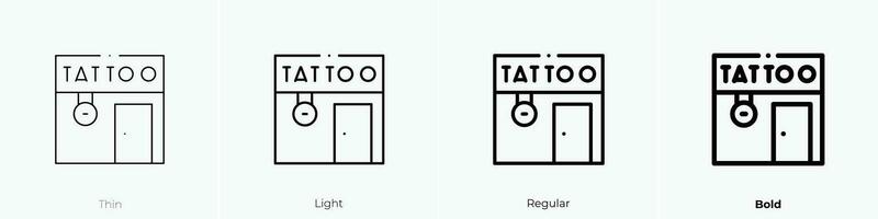 tatuaje estudio icono. delgado, luz, regular y negrita estilo diseño aislado en blanco antecedentes vector