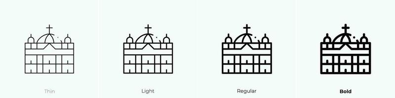st peter basilica icon. Thin, Light, Regular And Bold style design isolated on white background vector