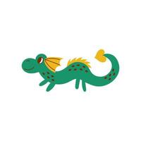 Funny Green Dragon art vector