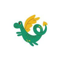 Cute green dragon vector illustration