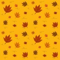 Seamless pattern of maple leaves in autumn style background for design, paper wrap, textile vector