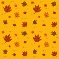 Seamless pattern of maple leaves in autumn style background for design, paper wrap, textile vector