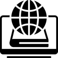 sólido icono para global educación vector