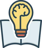 color icon for the power of knowledge vector