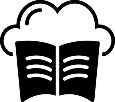 sólido icono para nube biblioteca vector