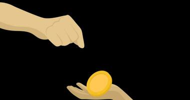 2 d animatie van handen poseren geven en ontvangen geld video