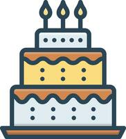 color icon for cake vector