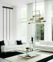 ai generado. ai generativo - Bauhaus elegancia - moderno interior en estilizado fotorrealismo foto