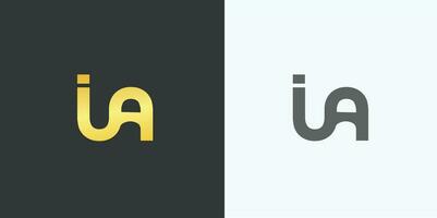 IA or AI Minimal Logo design Vector Free Vector