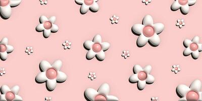 3d flowers cute illustration pink background photo