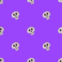 Simple seamless pattern with skull on acid background. Halloween trendy concept. Hand drawn vector illustration for cover, stationary, wallpaper, prints, wrapping, textile