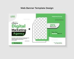 Digital marketing agency web banner template design vector