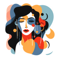 abstract woman colorful ai generative png