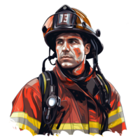 firefighter cartoon ai generative png