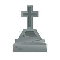 Gravestones vector illustration isolated cartoon style with Cross signs template element editable