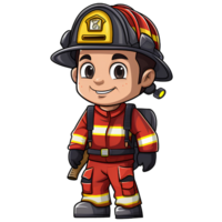 firefighter cartoon ai generative png