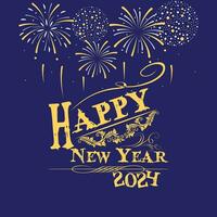 happy new year typography design 2024 vector