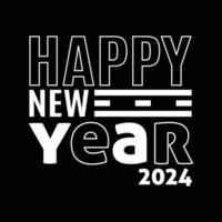 happy new year typography design 2024 vector