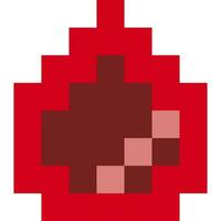 Blood drop icon cartoon in pixel style. vector