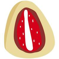 Daifuku strawberry cartoon in icon style vector