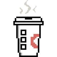 coffee icon cartoon in pixel style vector
