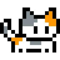 gato dibujos animados icono en píxel estilo vector