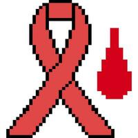 Blood drop icon cartoon in pixel style. vector