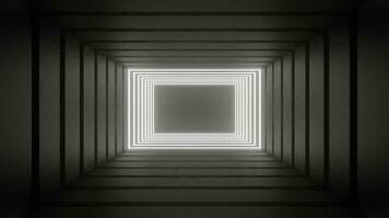 Animated rectangular light running from front to back in a container box video