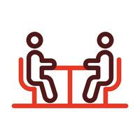 Meeting Vector Thick Line Two Color Icons For Personal And Commercial Use.