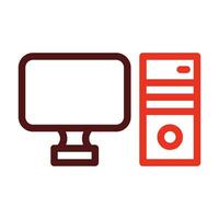 Computer Vector Thick Line Two Color Icons For Personal And Commercial Use.