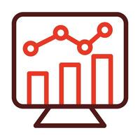 Stock Market Vector Thick Line Two Color Icons For Personal And Commercial Use.