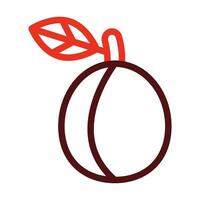 Plum Vector Thick Line Two Color Icons For Personal And Commercial Use.