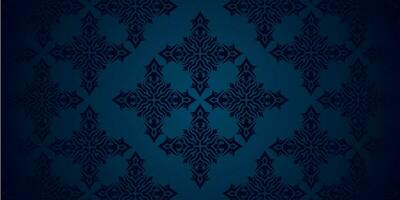 arabic motif blue background vector