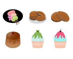 Japanese dessert on transparent background vector