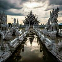 beauty of temples in northern Thailand. generative ai. photo