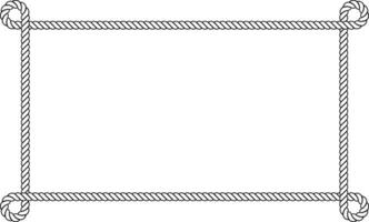 rectangular outline rope frame with copy space for text or design vector