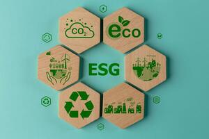 ESG or environmental social governance. The company development of a nature conservation strategy photo