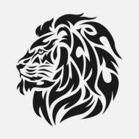 lion head tattoo. vector illustration.