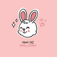 easter bunny hand drawn illustration vector