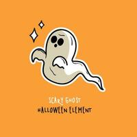 Scary halloween ghost hand drawn illustration vector