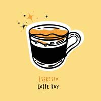 Espresso coffee cup hand drawn illustration vector