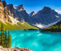 lago moraine en el parque nacional de banff foto