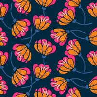 Exotic hand drawn flowers, seamless patterns with floral for fabric, textiles, clothing, wrapping paper, cover, banner, home decor, abstract backgrounds. vector