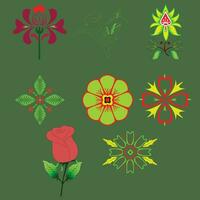 colorful flowers illustration vector
