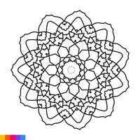 mandala Arte para colorante libro. limpiar decorativo redondo ornamento. oriental patrón, vector ilustración colorante libro página. circular modelo en formar de mandala para alheña, mehndi, tatuaje, decoración.