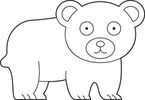 fácil colorante dibujos animados vector ilustración de un oso