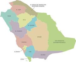 vector mapa de saudi arabia con provincias y administrativo divisiones editable y claramente etiquetado capas.