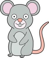 Cute cartoon vector illustration of a mouse